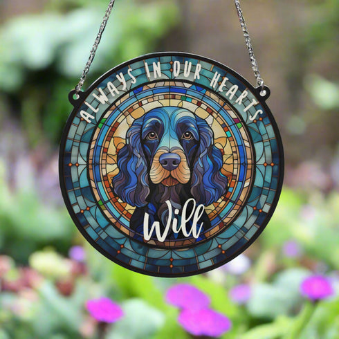 Cocker (Working) Black Memorial Stained Glass Effect Suncatcher